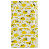 Bienen auf Blume Geschenktasche - Gelber Hintergru Kleine Geschenktüte (Rückseite)