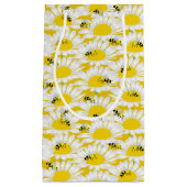 Bienen auf Blume Geschenktasche - Gelber Hintergru Kleine Geschenktüte (Vorderseite)