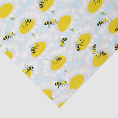 Bienen auf Blume Tissue Paper - Blue Background Seidenpapier (Ausschnitt)