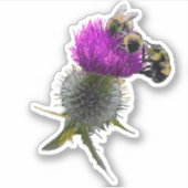 Bienen auf dem Aufkleber der Blume (Vorderseite)