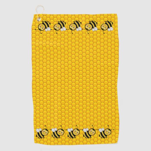 Bienen auf Honeycomb Golfhandtuch (Vorderseite)