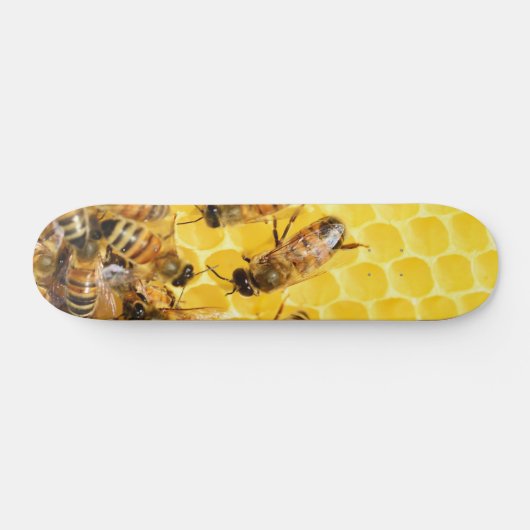 Bienen auf Honeycomb - Skateboard Deck (Horizontal)