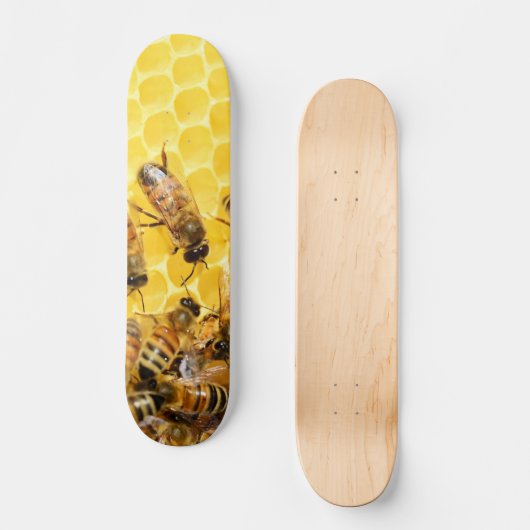 Bienen auf Honeycomb - Skateboard Deck (Vorderseite)