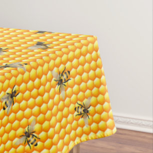 Bienen auf Honeycomb Tischdecke