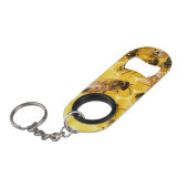 Bienen auf Honigwabe Mini Flaschenöffner (Vorderseite Schrägansicht)