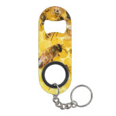 Bienen auf Honigwabe Mini Flaschenöffner (Rückseite)
