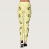 Bienen auf Honigwabengelb Leggings (Rückseite)
