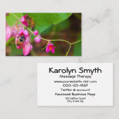 Bienen auf Korallenweinpflanzen Blume Fotografie Visitenkarte (Vorne/Hinten)