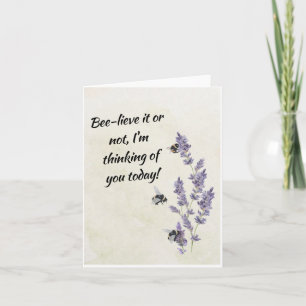 Bienen auf Lavendel Blume Denken Sie an Ihre Note 