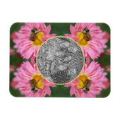 Bienen auf rosa Daisy Blume Rahmen hinzufügen Ihr  Magnet (Horizontal)
