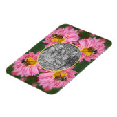 Bienen auf rosa Daisy Blume Rahmen hinzufügen Ihr  Magnet (Linke Seite)