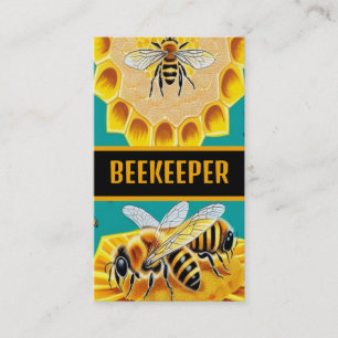 Bienen auf Waben Imker Visitenkarte