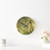 Bienen auf Yucca Pflanze Mixed Media Runde Wanduhr (Zuhause)