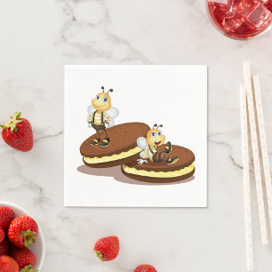 Bienen auf zwei Keksen Papier Napkins Serviette