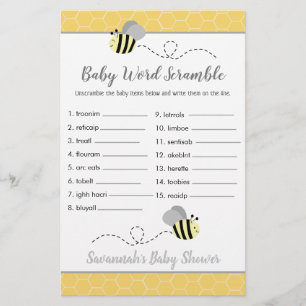 Bienen-Baby-Party-Baby-Wort-Scrabble-Spiel