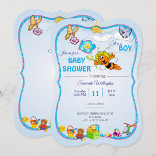 Bienen-Baby-Shower-Einladung für einen Jungen Einladung
