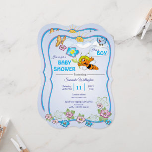 Bienen-Baby-Shower-Einladung für einen Jungen Einladung