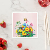 Bienen Babydusche Rosa Schnuller Serviette (Beispiel)