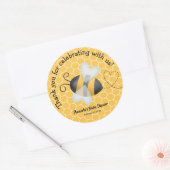 Bienen-Babyparty danken Ihnen Runder Aufkleber (Umschlag)