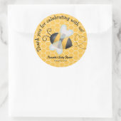Bienen-Babyparty danken Ihnen Runder Aufkleber (Tasche)