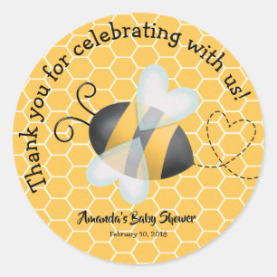 Bienen-Babyparty danken Ihnen Runder Aufkleber