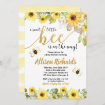 Bienen-Babypartyeinladungsmädchen-Gelbhummel