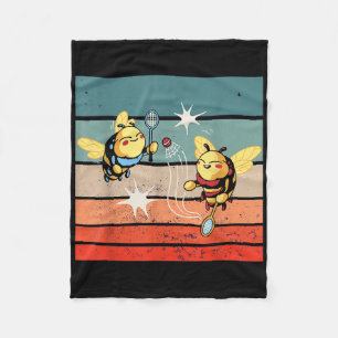 Bienen Badminton Dynamische Cartoonhafte Kunst Lus Fleecedecke