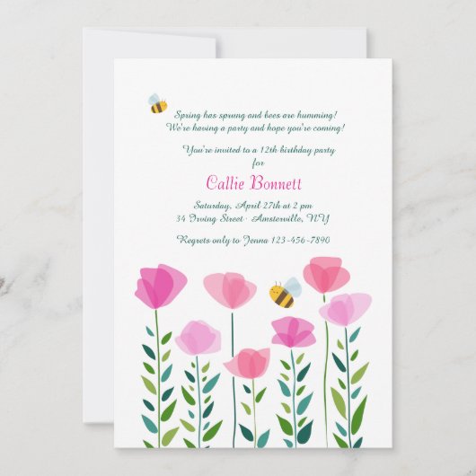 Bienen beleben die Einladung (Vorderseite)