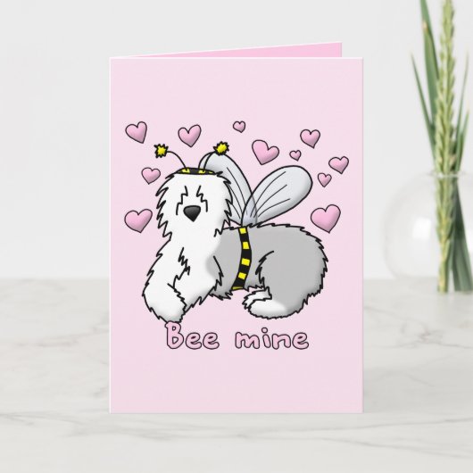 Bienen-Bergwerk-alter englischer Schäferhund Feiertagskarte (Vorderseite)