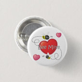 Bienen-Bergwerk - Bienen und Herzen Button (Vorne & Hinten)