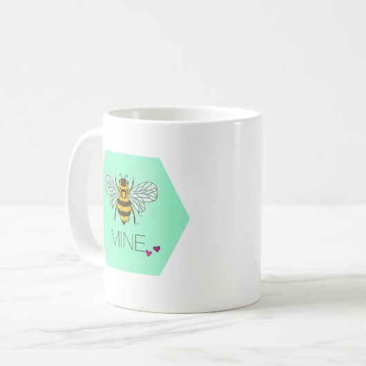 Bienen-Bergwerkvalentine-Tasse Kaffeetasse (Vorderseite Links)
