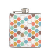 Bienen-Bienenstock-Modul-Muster Flachmann (Vorderseite)