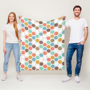 Bienen-Bienenstock-Modul-Muster Fleecedecke