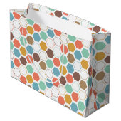 Bienen-Bienenstock-Modul-Muster Große Geschenktüte (Rückseite Schrägansicht)