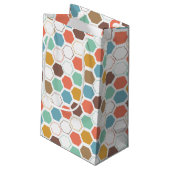 Bienen-Bienenstock-Modul-Muster Kleine Geschenktüte (Rückseite Schrägansicht)