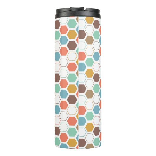 Bienen-Bienenstock-Modul-Muster Thermosbecher (Rückseite)