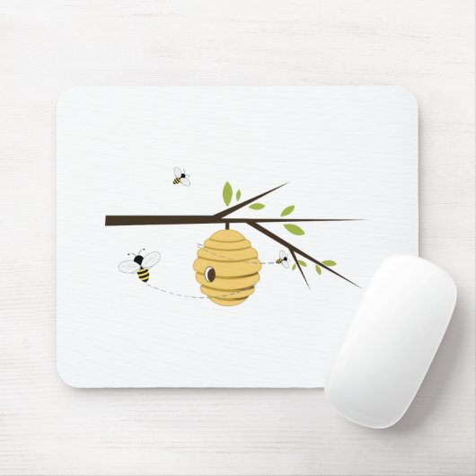 Bienen-Bienenstock Mousepad (Mit Mouse)