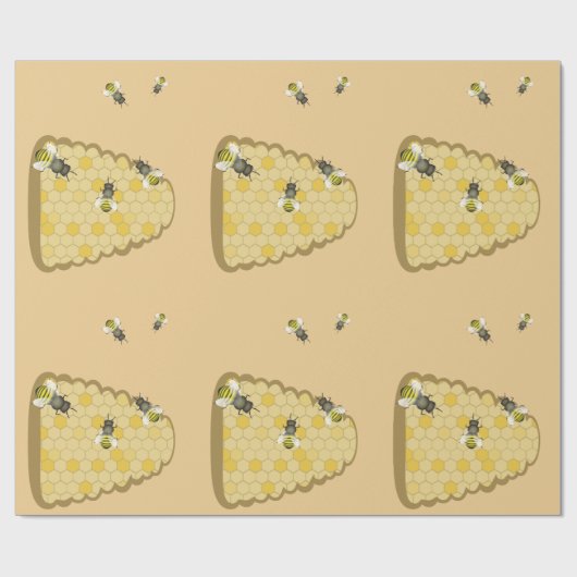 Bienen-Bienenstock-Packpapier Geschenkpapier (Flach)