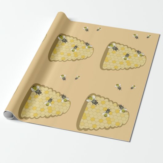 Bienen-Bienenstock-Packpapier Geschenkpapier (Ungerollt)