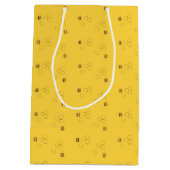Bienen-Bienenwaben-Muster Mittlere Geschenktüte (Rückseite)