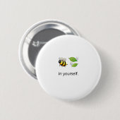 Bienen-Blatt in selbst Button (Vorne & Hinten)