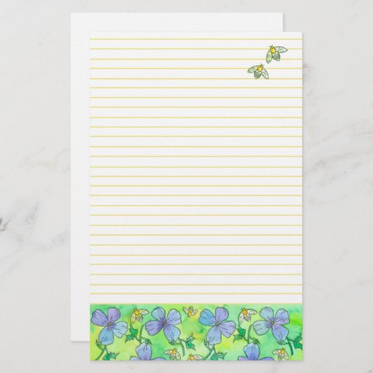 Bienen blühen gelb briefpapier (Vorne/Hinten)