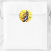 Bienen Blume Pollen Runder Aufkleber (Tasche)