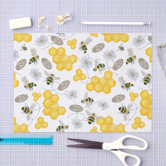 Bienen, Blume und Honig Seidenpapier (Handwerk)