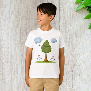 Bienen Blume und Wolken T-Shirt