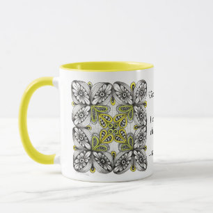 Bienen & Blumen Abstrakte Handgezeichnete Doodle Tasse