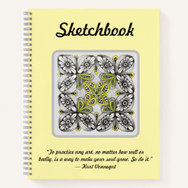 Bienen & Blumen Handgezeichnete Doodle-Skizze Notizblock