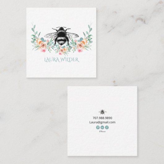 Bienen-Blumen Visitenkarte (Vorne/Hinten)