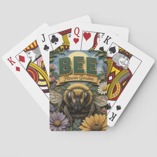 Bienen-Blumengarten POPCUT Spielkarten (Rückseite)
