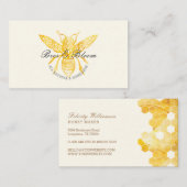 Bienen & Blütenblume Elegant & dekorative Honigbie Visitenkarte (Vorne/Hinten)